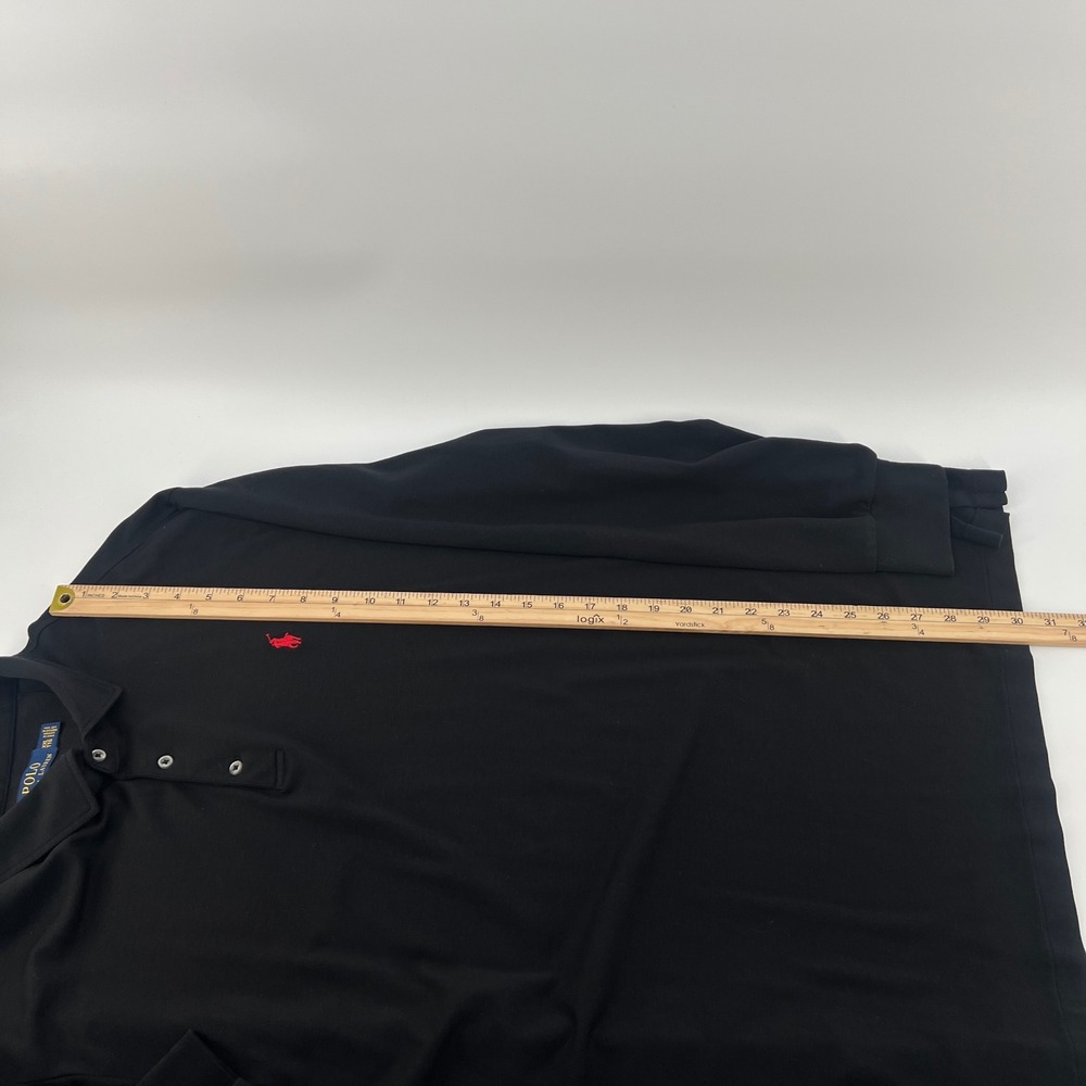 Polo Ralph Lauren Mens XXL Black Long Sleeve Polo Shirt Red Pony Classic Fit - Picture 8 of 9